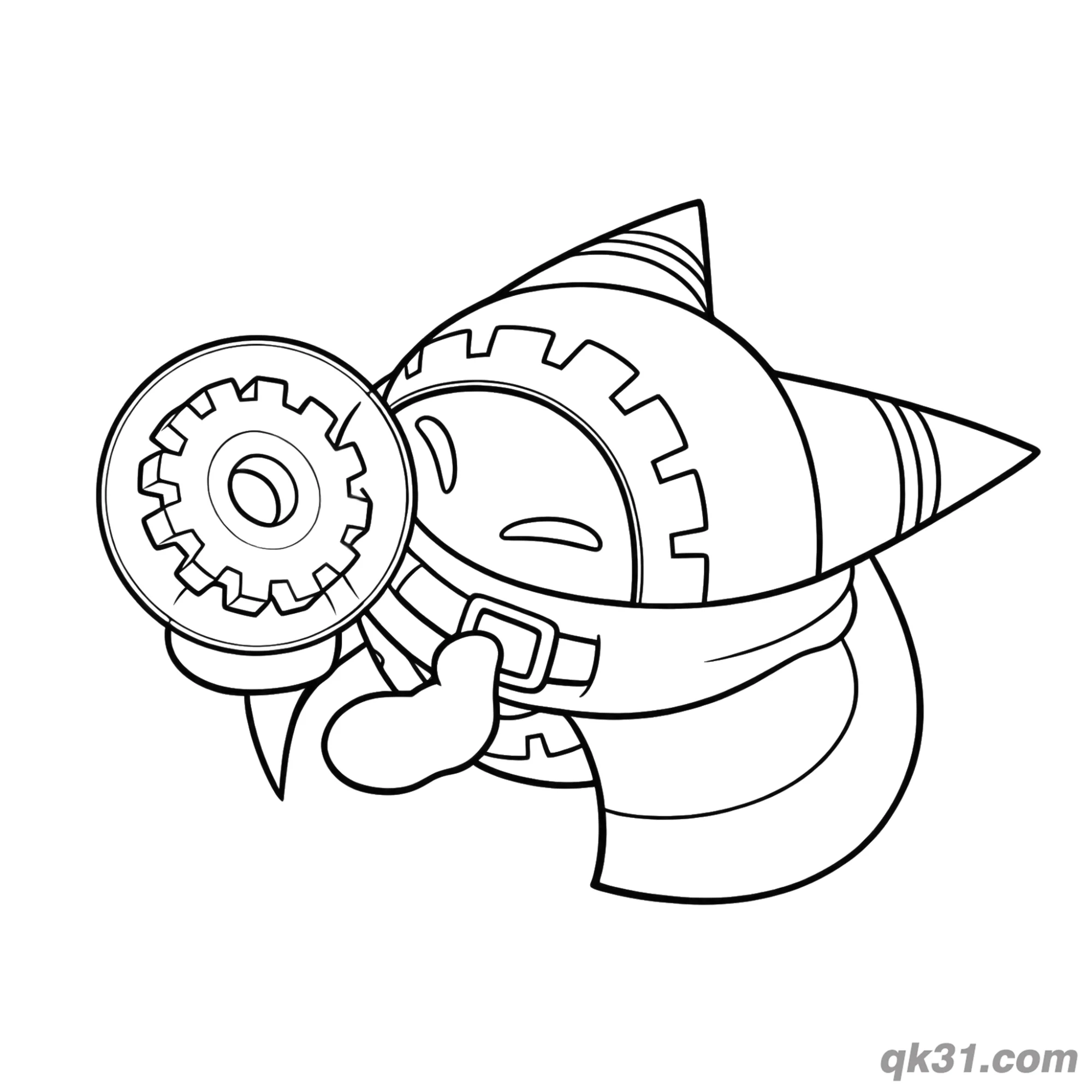 免费 魔法洛亚拿齿轮魔法星之卡比涂色页 简笔画涂色页