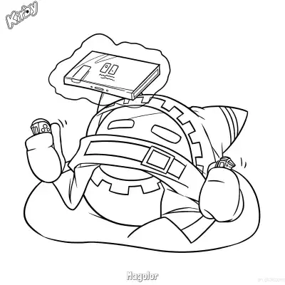 魔法洛亚 简笔画 素描 涂鸦 - 免费可打印星之卡比 下载PDF – 免费可打印简笔画涂色画