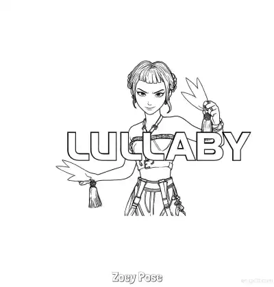 佐依摆“LULLABY”姿势涂色页 – 免费可打印简笔画涂色画