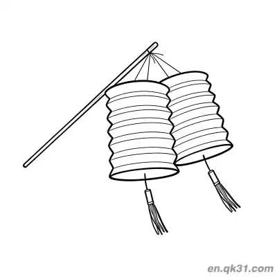 双层叠式灯笼涂色页 – 免费可打印简笔画涂色画