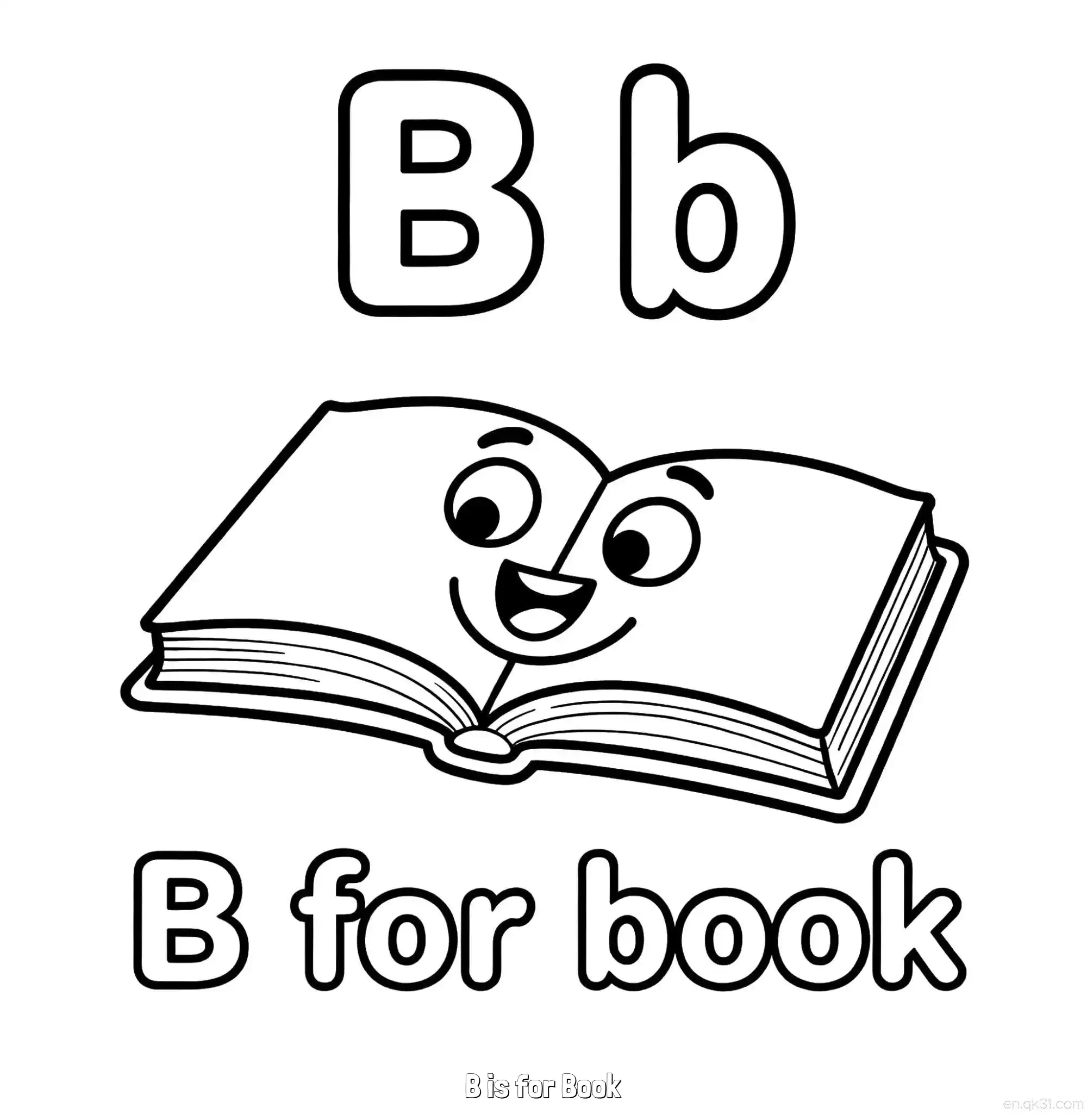 免费 B代表书 简笔画 素描 涂鸦 - 免费可打印认识英文字母 下载PDF 简笔画涂色页