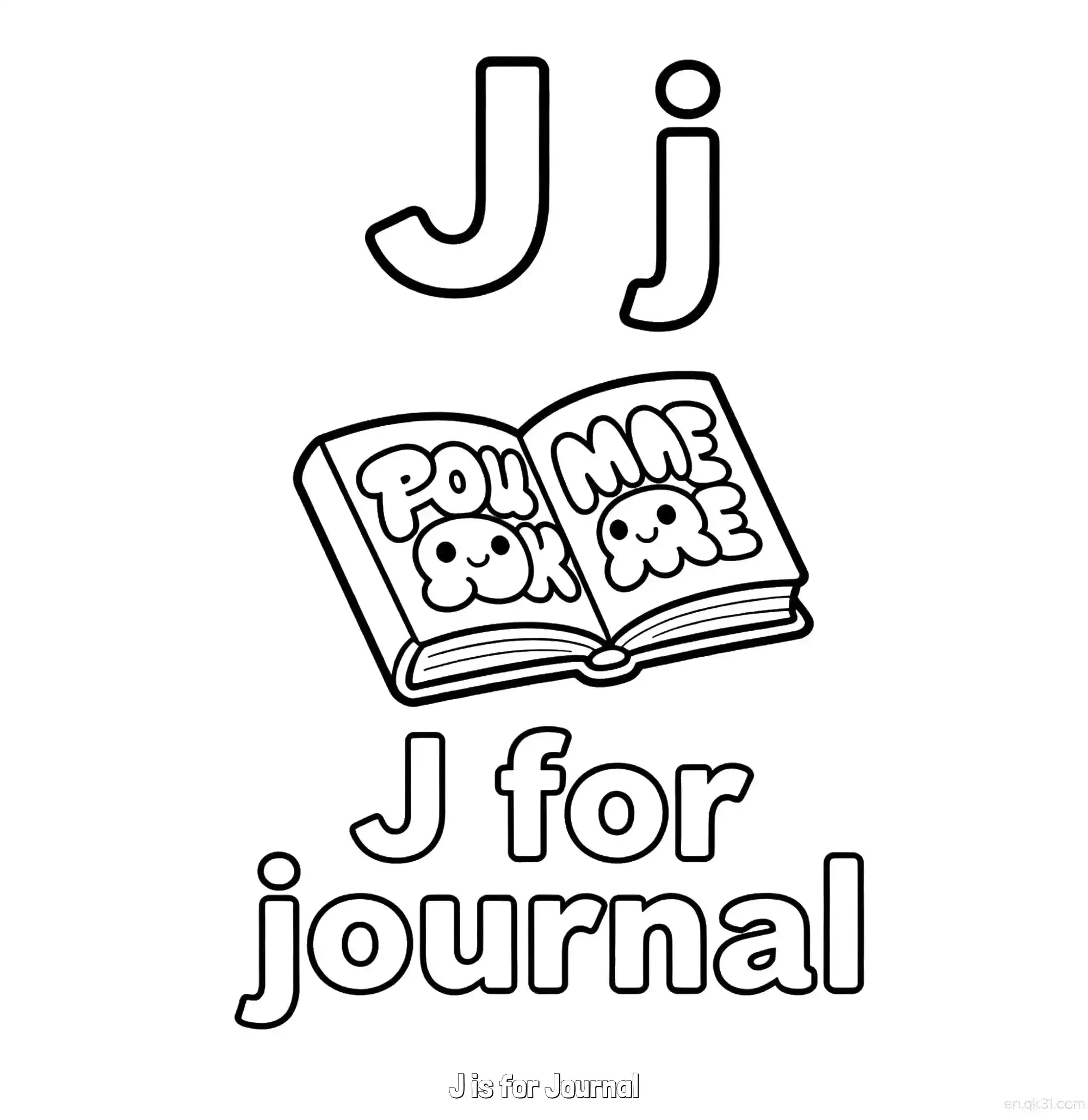 免费 J代表日记 简笔画 素描 涂鸦 - 免费可打印认识英文字母 下载PDF 简笔画涂色页