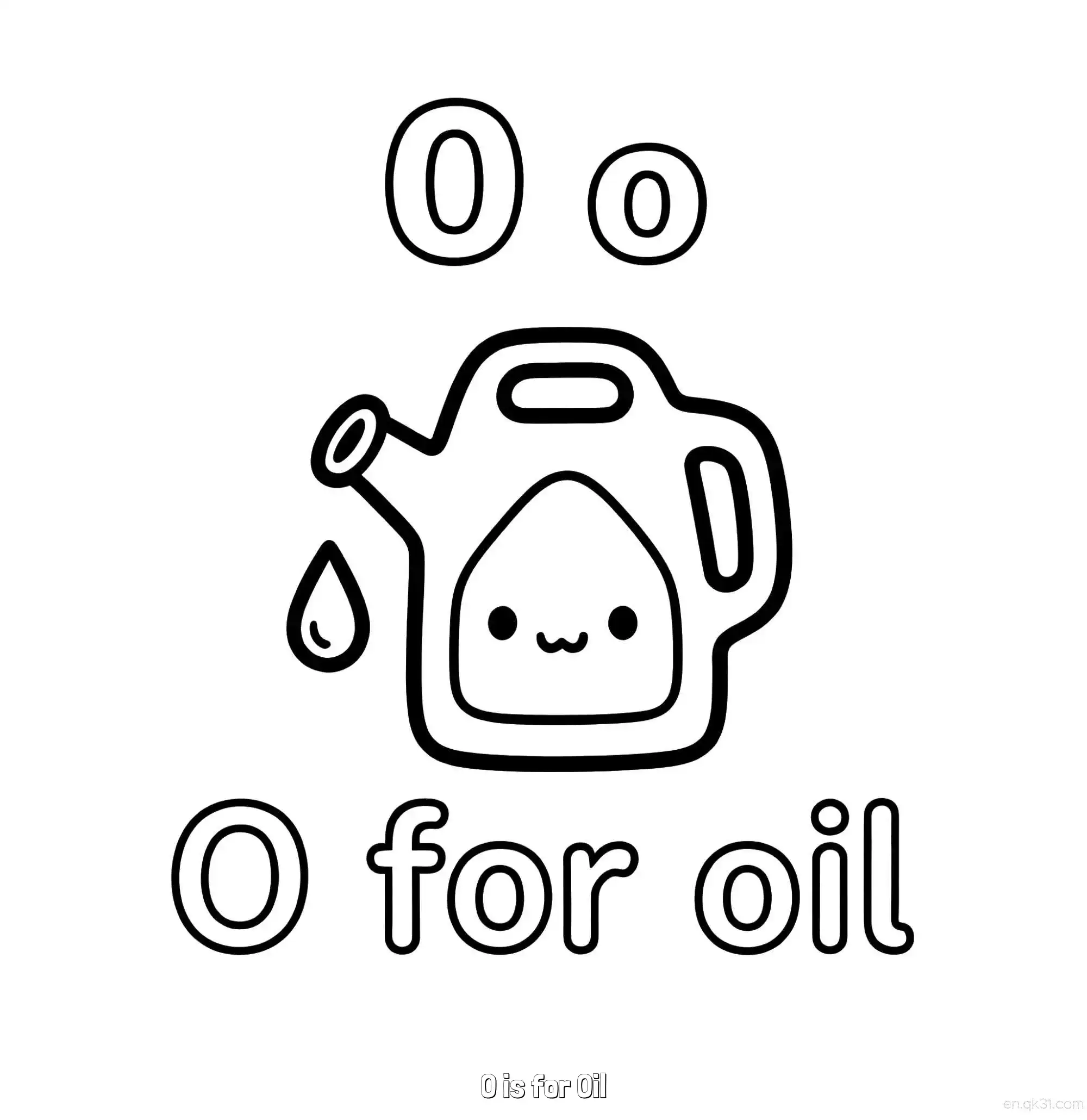 免费 O代表油 简笔画 素描 涂鸦 - 免费可打印认识英文字母 下载PDF 简笔画涂色页