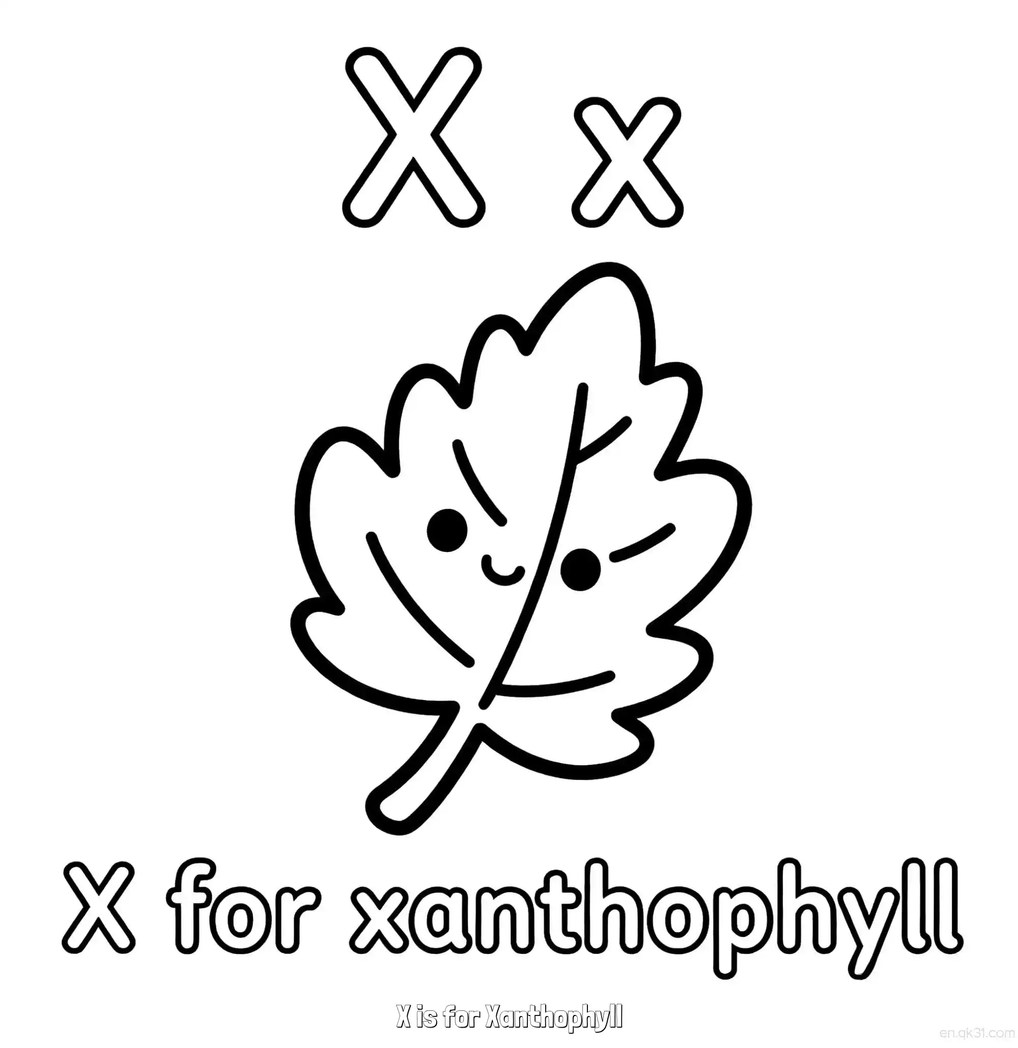 免费 X代表叶黄素 简笔画 素描 涂鸦 - 免费可打印认识英文字母 下载PDF 简笔画涂色页