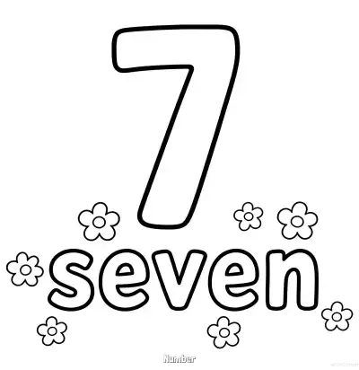 数字7 简笔画 素描 涂鸦 - 免费可打印数字涂色画 下载PDF – 免费可打印简笔画涂色画