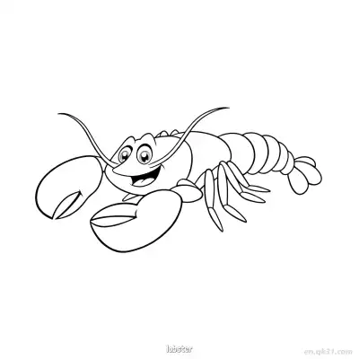 快乐招手龙虾活动页  – 免费可打印简笔画涂色画