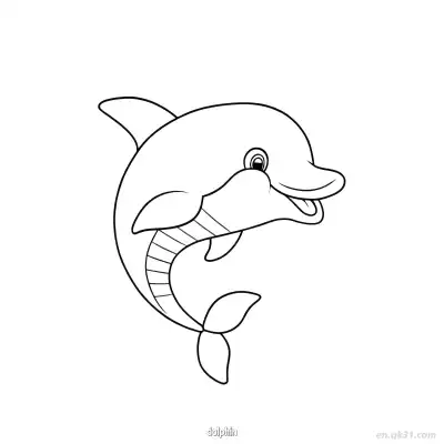跳跃卡通海豚涂色页  – 免费可打印简笔画涂色画