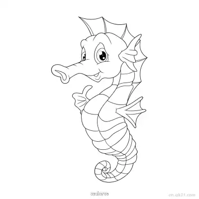 点赞海马涂色页  – 免费可打印简笔画涂色画
