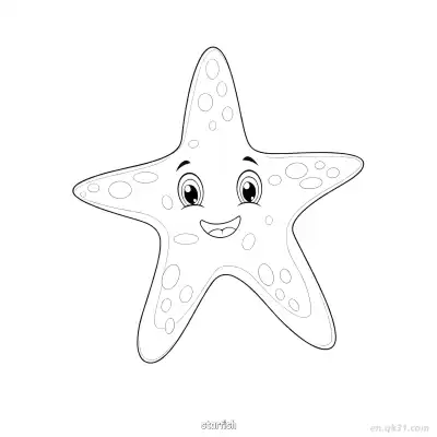 斑点微笑海星轮廓涂色页  – 免费可打印简笔画涂色画
