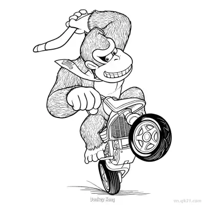 大金刚 简笔画 素描 涂鸦 - 免费可打印马力欧卡丁车 下载PDF – 免费可打印简笔画涂色画