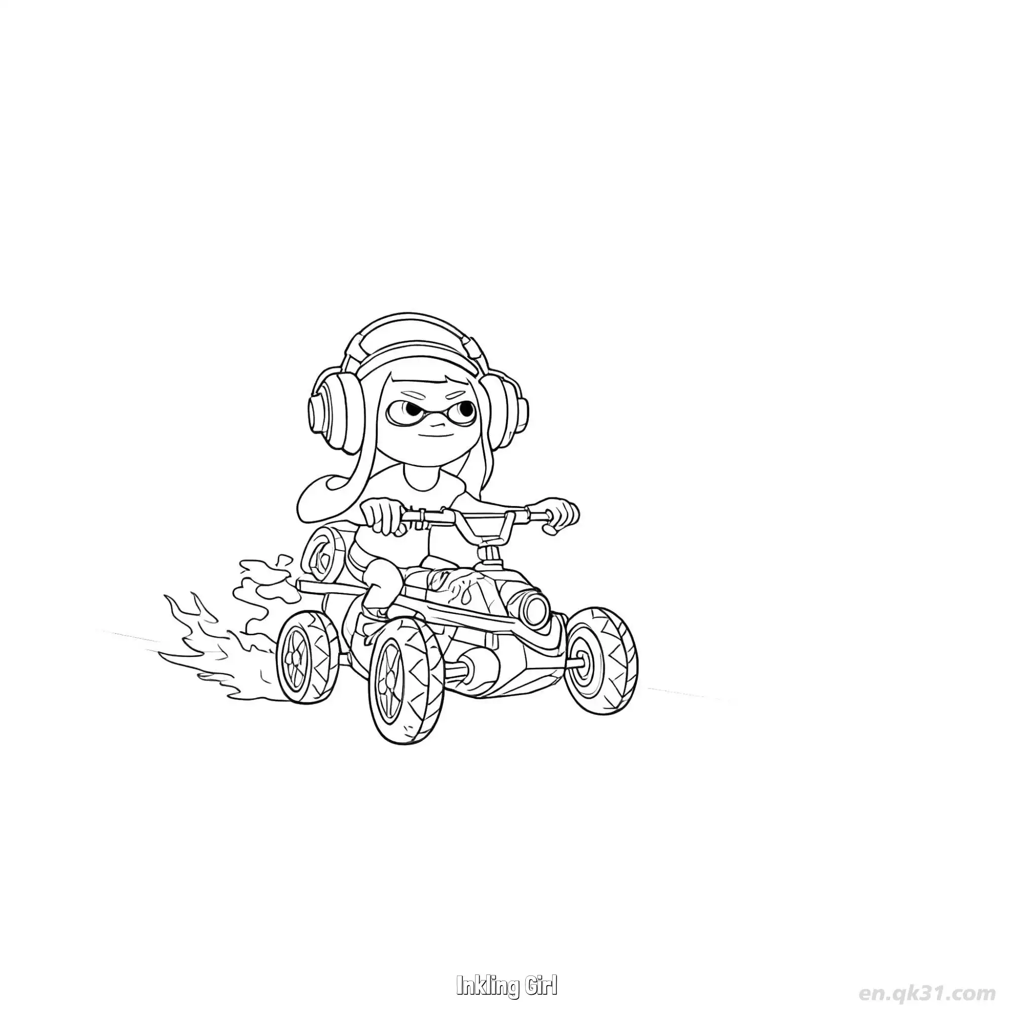 女孩鱿鱼 2简笔画 素描 涂鸦 - 免费可打印马力欧卡丁车 下载PDF简笔画涂色画 – 为儿童和成人提供的免费可打印简笔画涂色画