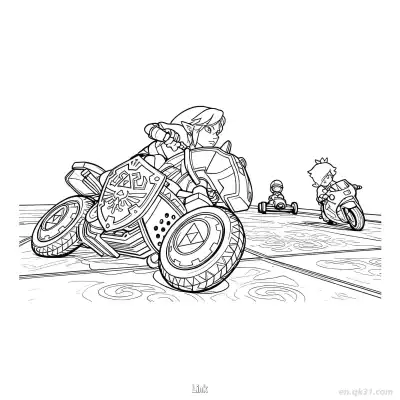 林克 2简笔画 素描 涂鸦 - 免费可打印马力欧卡丁车 下载PDF – 免费可打印简笔画涂色画