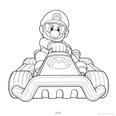 马里奥 3简笔画 素描 涂鸦 - 免费可打印马力欧卡丁车 下载PDF – 免费可打印简笔画涂色画
