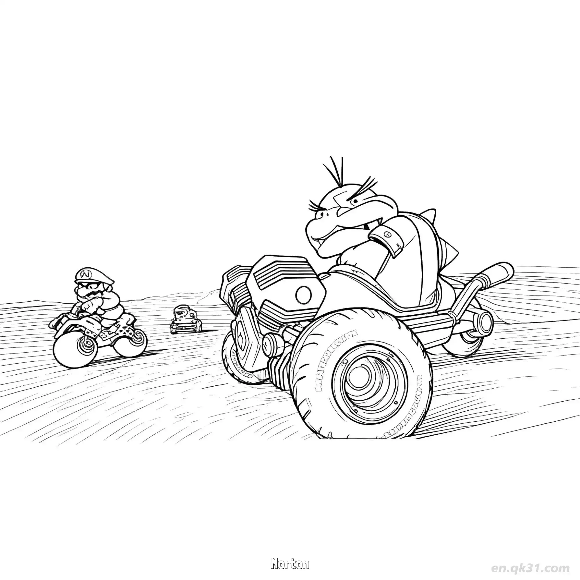 莫顿 简笔画 素描 涂鸦 - 免费可打印马力欧卡丁车 下载PDF简笔画涂色画 – 为儿童和成人提供的免费可打印简笔画涂色画