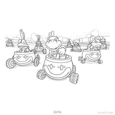 莫顿 2简笔画 素描 涂鸦 - 免费可打印马力欧卡丁车 下载PDF – 免费可打印简笔画涂色画