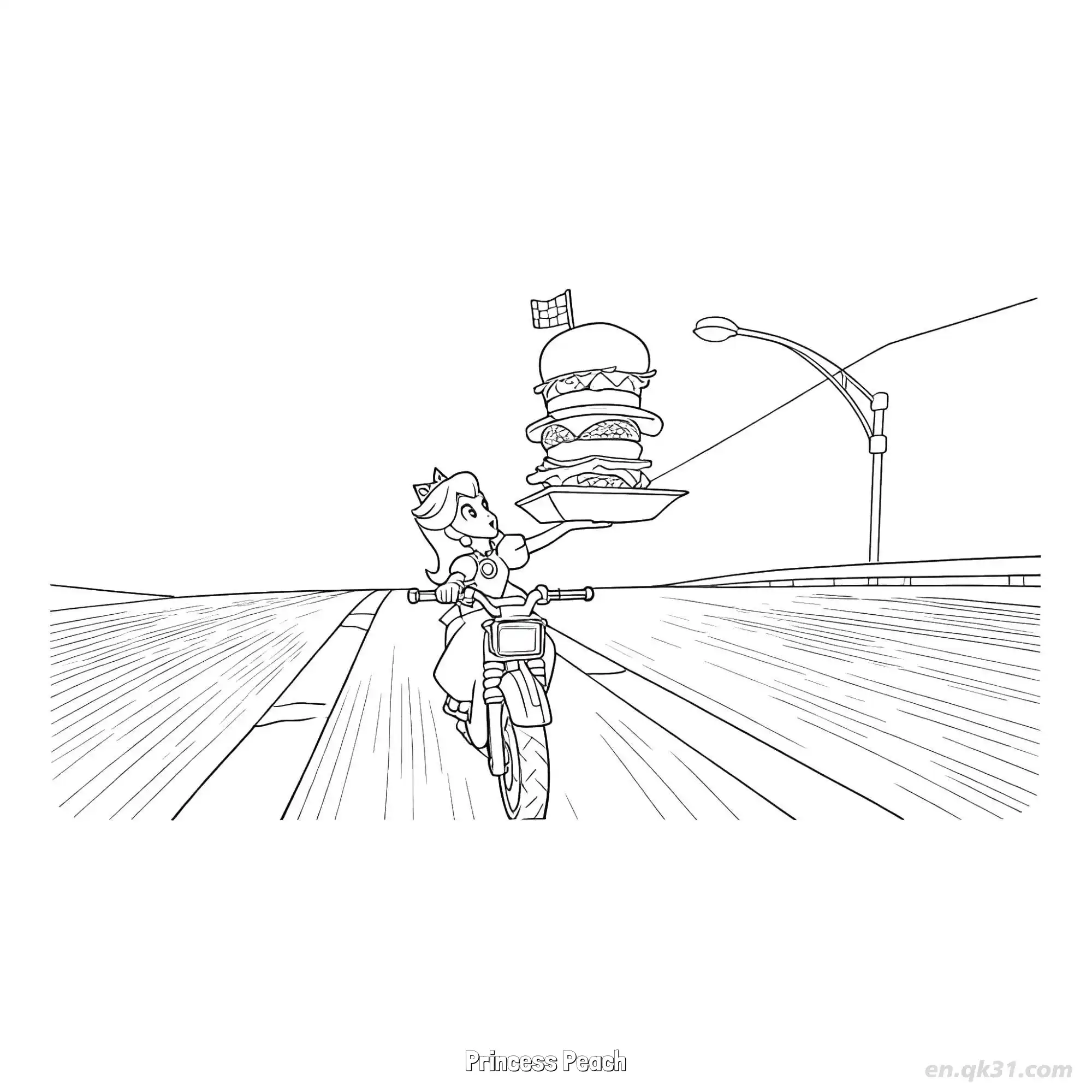 桃花公主 7简笔画 素描 涂鸦 - 免费可打印马力欧卡丁车 下载PDF简笔画涂色画 – 为儿童和成人提供的免费可打印简笔画涂色画