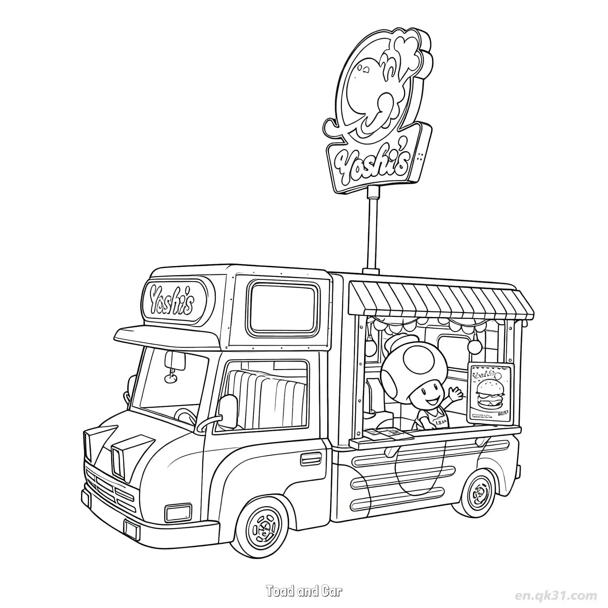 免费 奇诺比奥和赛车 简笔画 素描 涂鸦 - 免费可打印马力欧卡丁车 下载PDF 简笔画涂色页