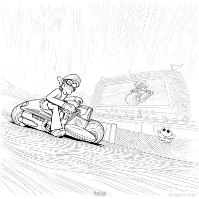 瓦路易吉 简笔画 素描 涂鸦 - 免费可打印马力欧卡丁车 下载PDF – 免费可打印简笔画涂色画