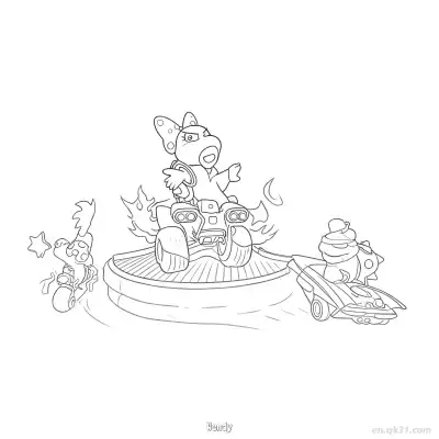 温蒂 2简笔画 素描 涂鸦 - 免费可打印马力欧卡丁车 下载PDF – 免费可打印简笔画涂色画
