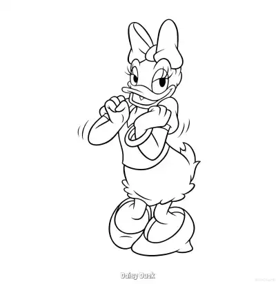 黛丝鸭 12简笔画 素描 涂鸦 - 免费可打印米老鼠和朋友们 下载PDF – 免费可打印简笔画涂色画
