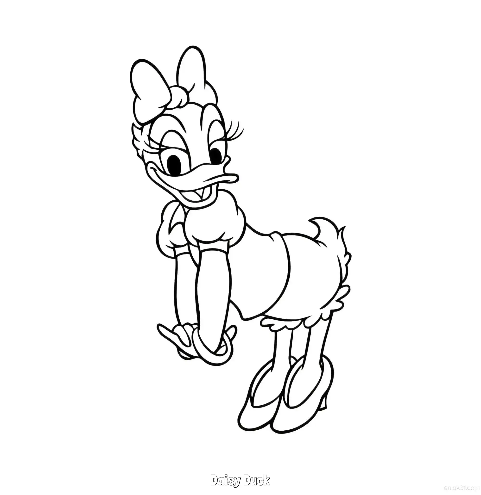 免费 黛丝鸭 9简笔画 素描 涂鸦 - 免费可打印米老鼠和朋友们 下载PDF 简笔画涂色页