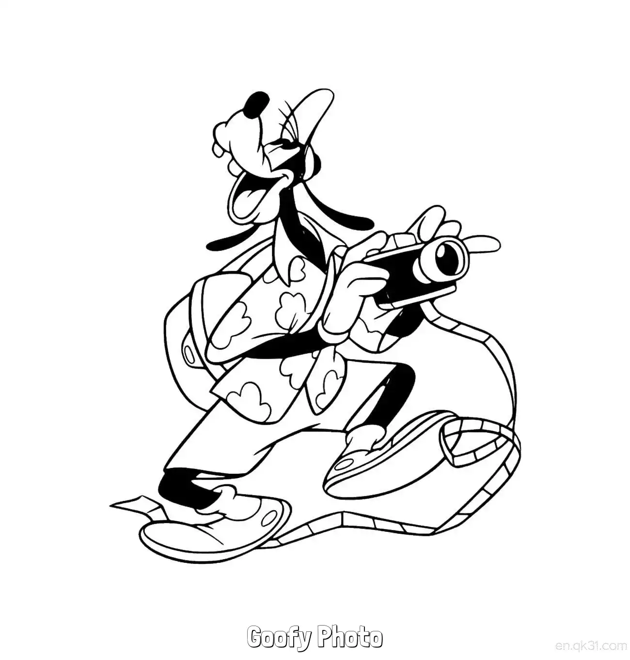 免费 高飞照片 简笔画 素描 涂鸦 - 免费可打印米老鼠和朋友们 下载PDF 简笔画涂色页