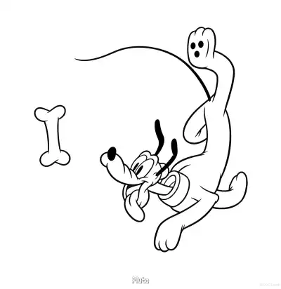 布鲁托 6简笔画 素描 涂鸦 - 免费可打印米老鼠和朋友们 下载PDF – 免费可打印简笔画涂色画