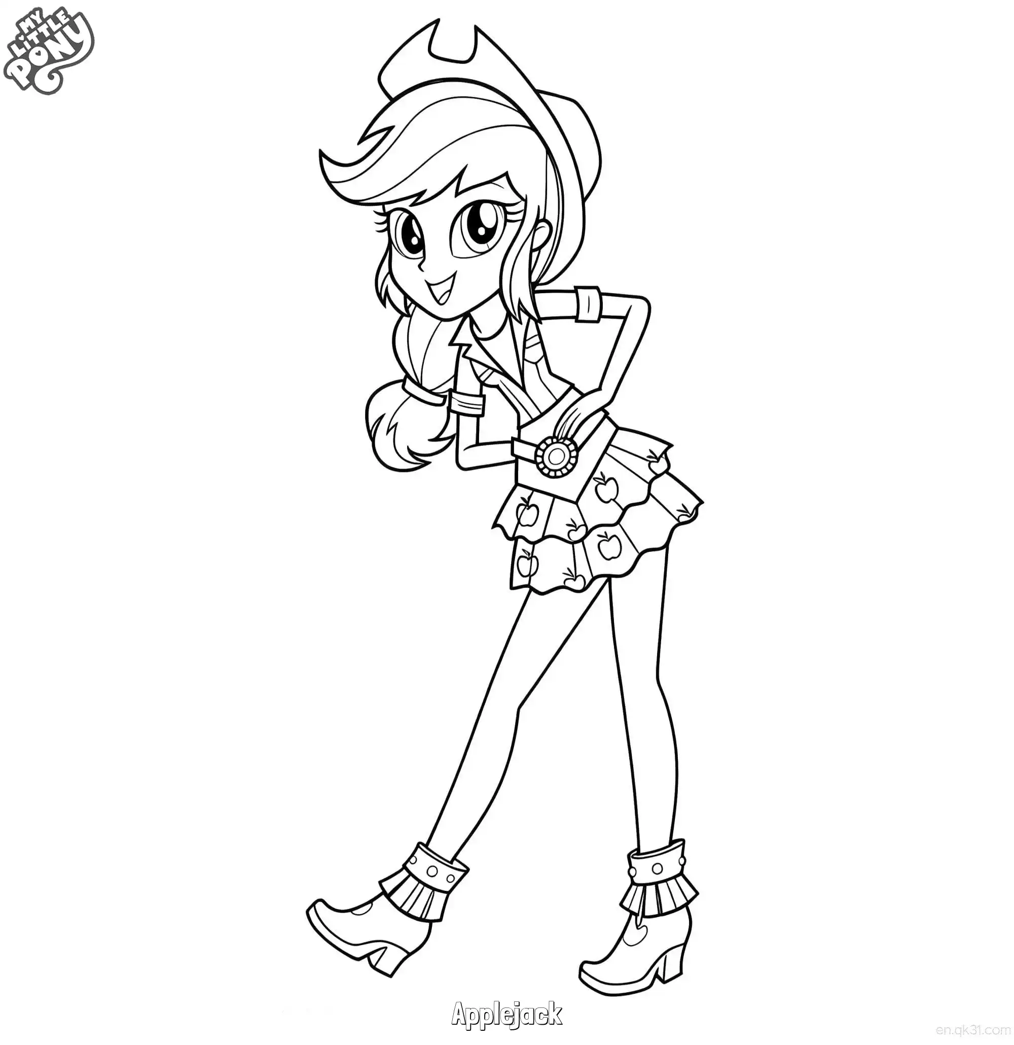 免费 苹果嘉儿 6简笔画 素描 涂鸦 - 免费可打印小马宝莉 下载PDF 简笔画涂色页