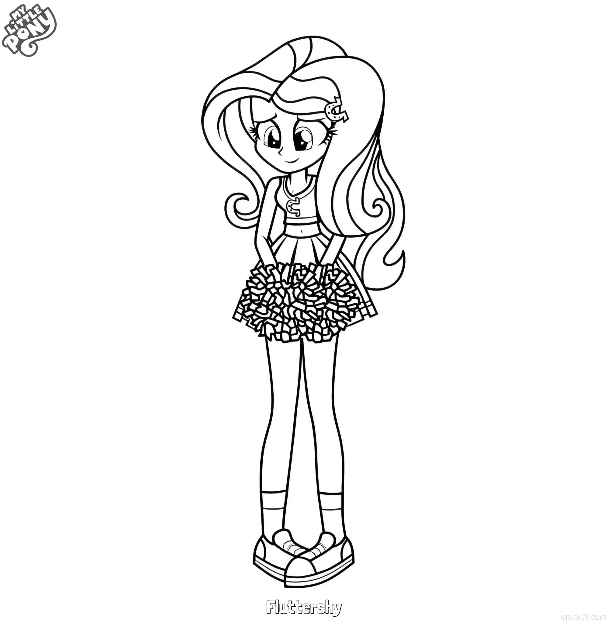 免费 小马宝莉小蝶温柔侧脸涂色页 简笔画涂色页
