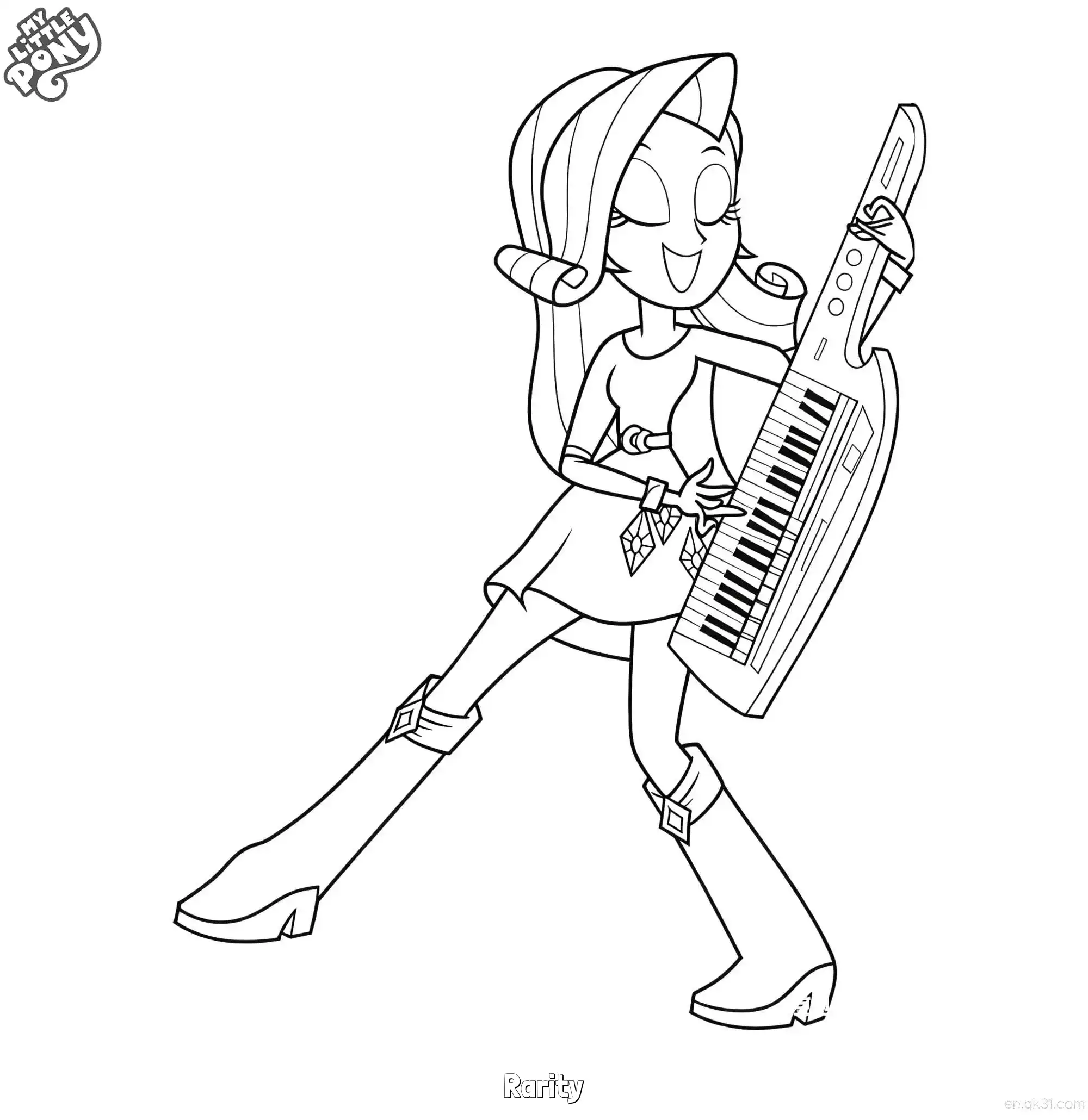 免费 珍奇 5简笔画 素描 涂鸦 - 免费可打印小马宝莉 下载PDF 简笔画涂色页