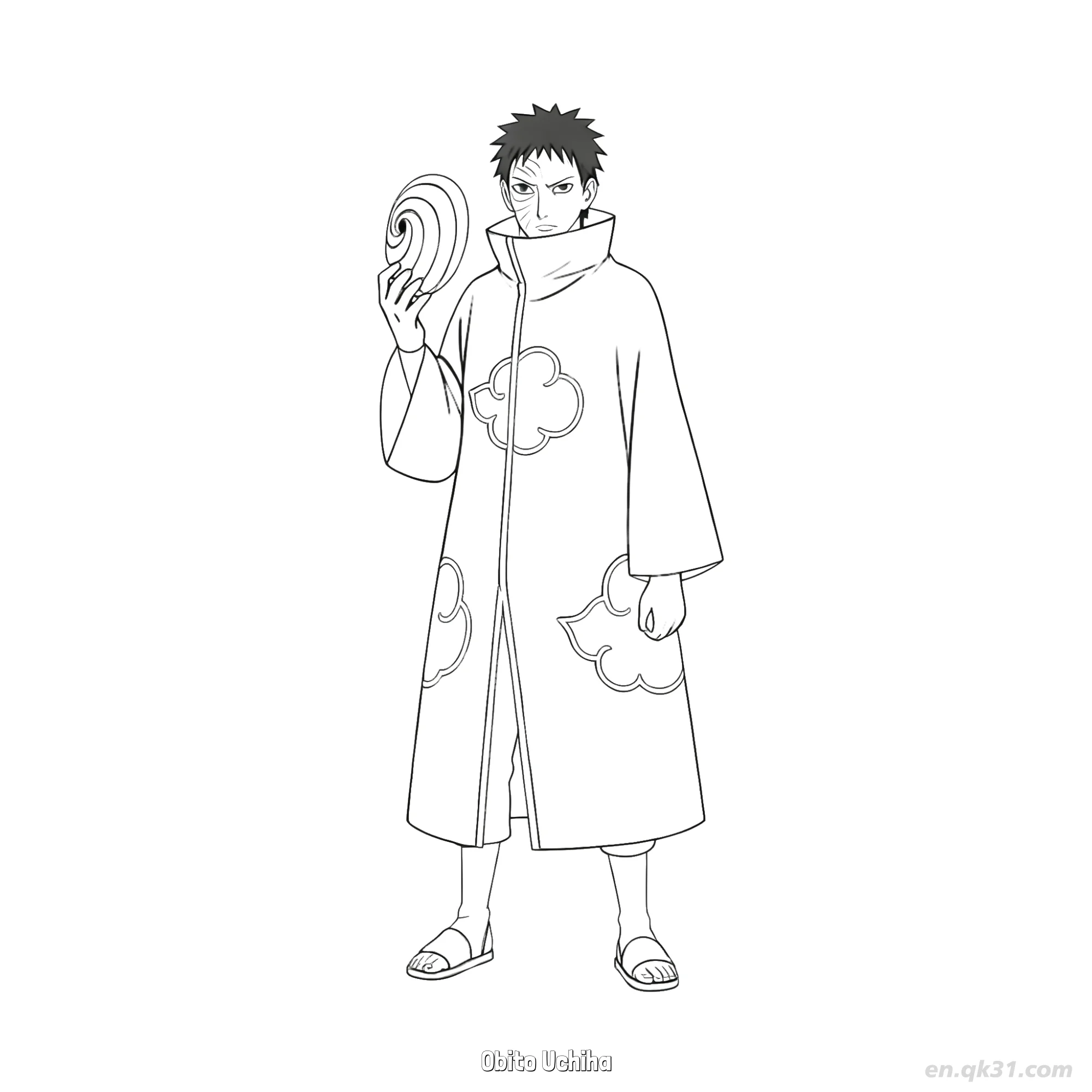 免费 宇智波带土年轻忍者学院火影忍者涂色页  简笔画涂色页
