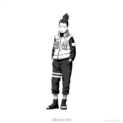 奈良鹿丸思考影子术火影忍者涂色页  – 免费可打印简笔画涂色画