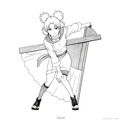 手鞠风扇忍者火影忍者涂色页  – 免费可打印简笔画涂色画