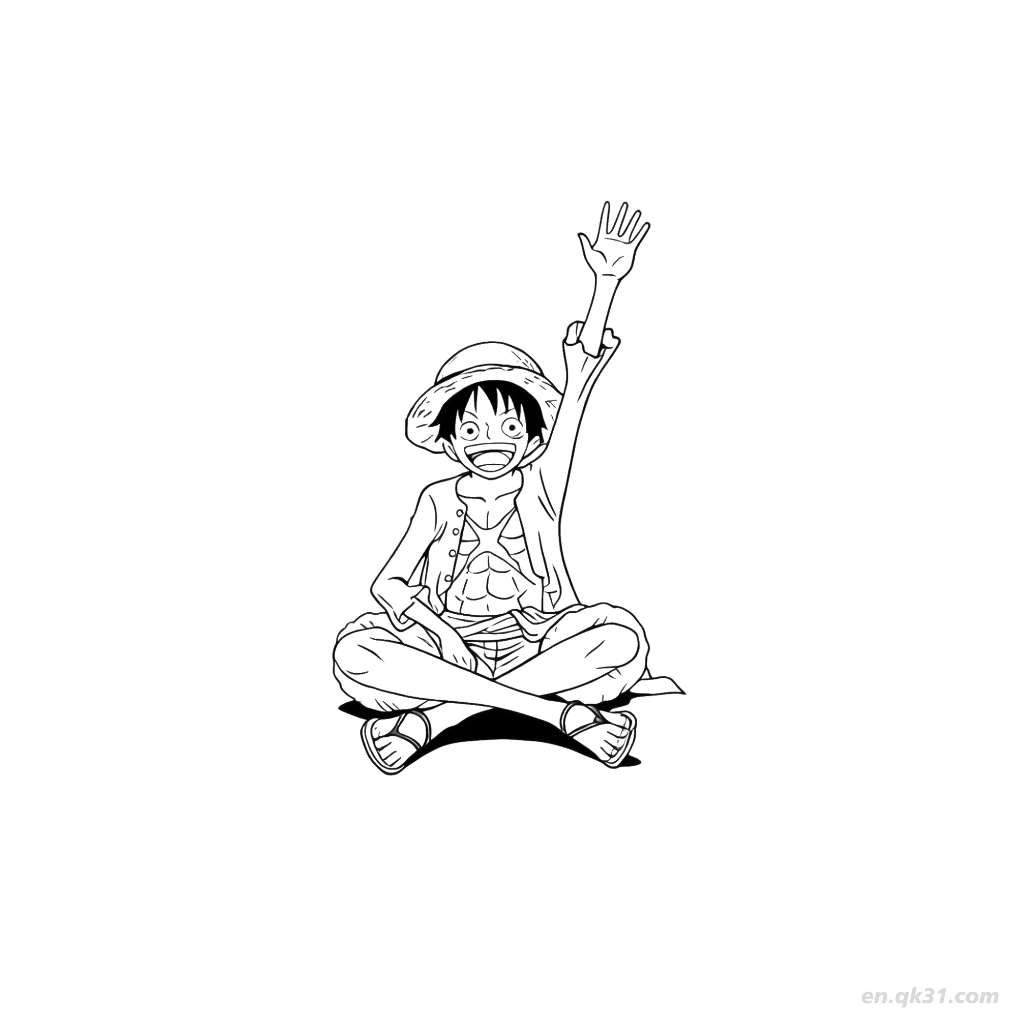 免费 尤斯塔斯·基德全身战斗海贼王涂色  简笔画涂色页