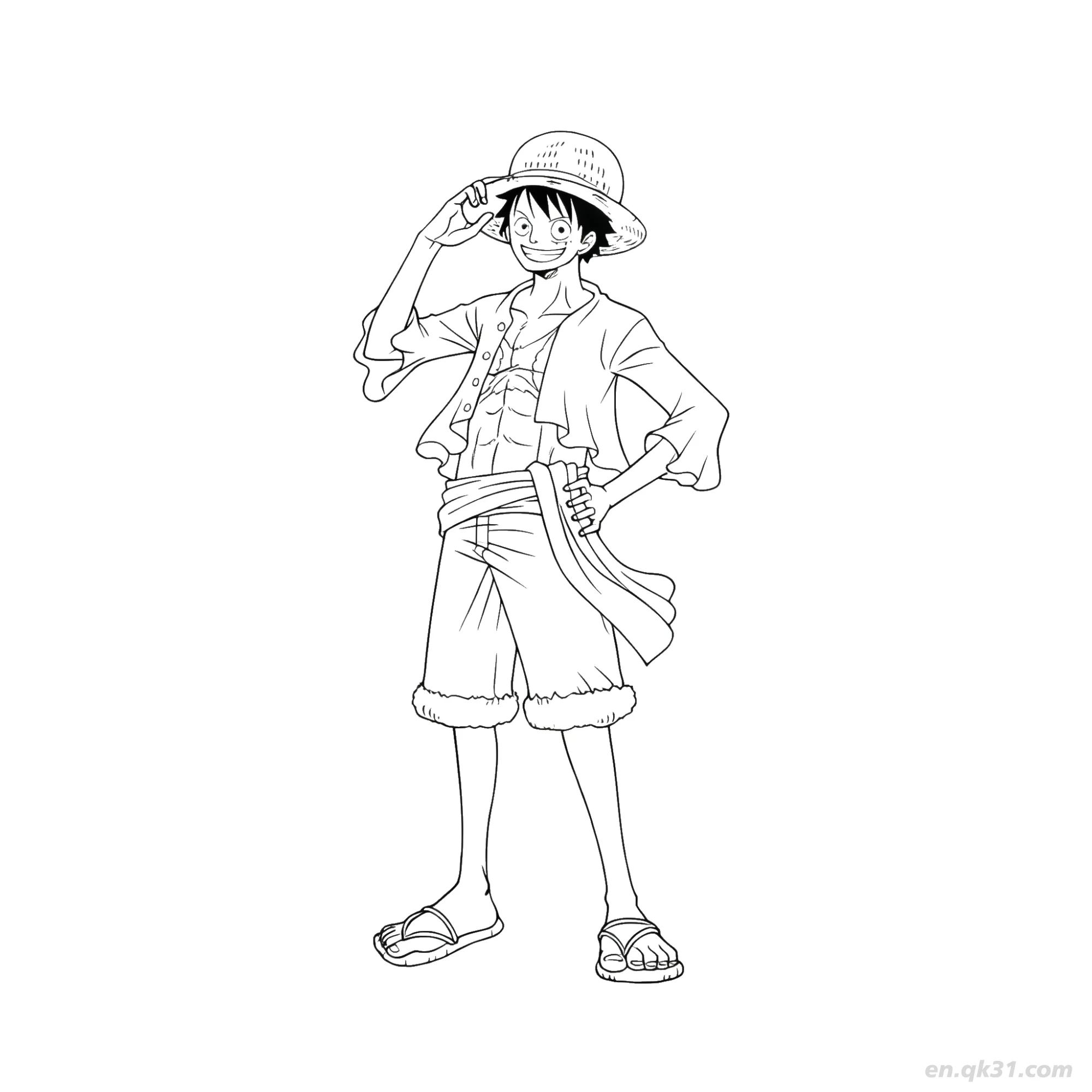 免费 弗兰奇和之国篇战斗准备姿势海贼王涂色  简笔画涂色页