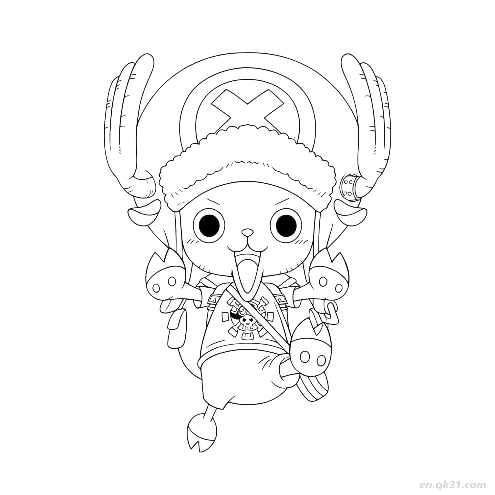 免费 娜美和之国和服天候棒海贼王涂色  简笔画涂色页