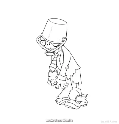 铁桶僵尸 简笔画 素描 涂鸦 - 免费可打印植物大战僵尸 下载PDF – 免费可打印简笔画涂色画