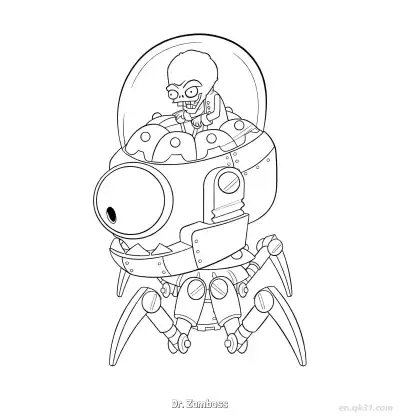 僵王博士 2简笔画 素描 涂鸦 - 免费可打印植物大战僵尸 下载PDF – 免费可打印简笔画涂色画