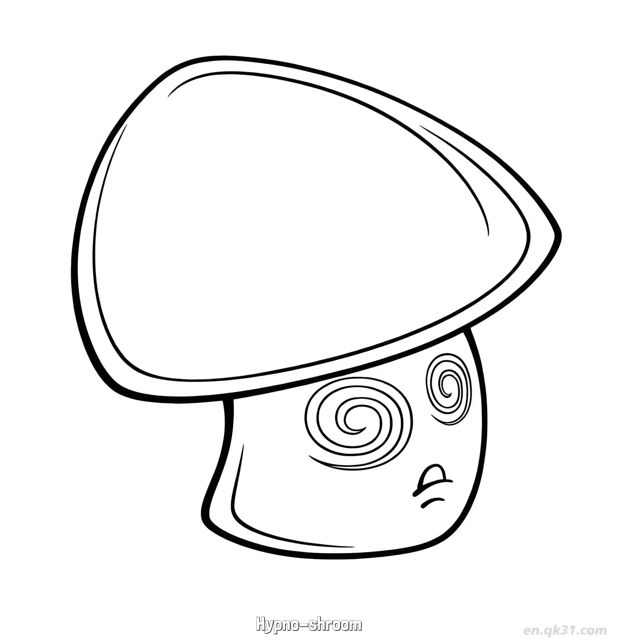 免费 魅惑菇 简笔画 素描 涂鸦 - 免费可打印植物大战僵尸 下载PDF 简笔画涂色页