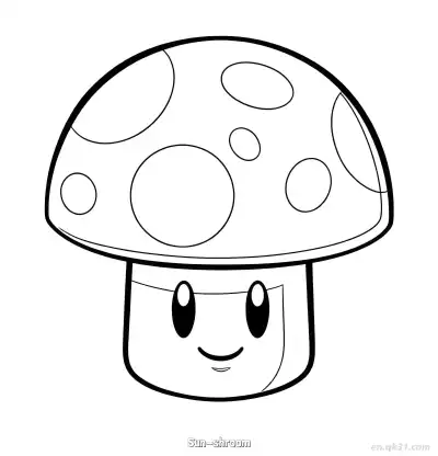阳光菇 简笔画 素描 涂鸦 - 免费可打印植物大战僵尸 下载PDF – 免费可打印简笔画涂色画