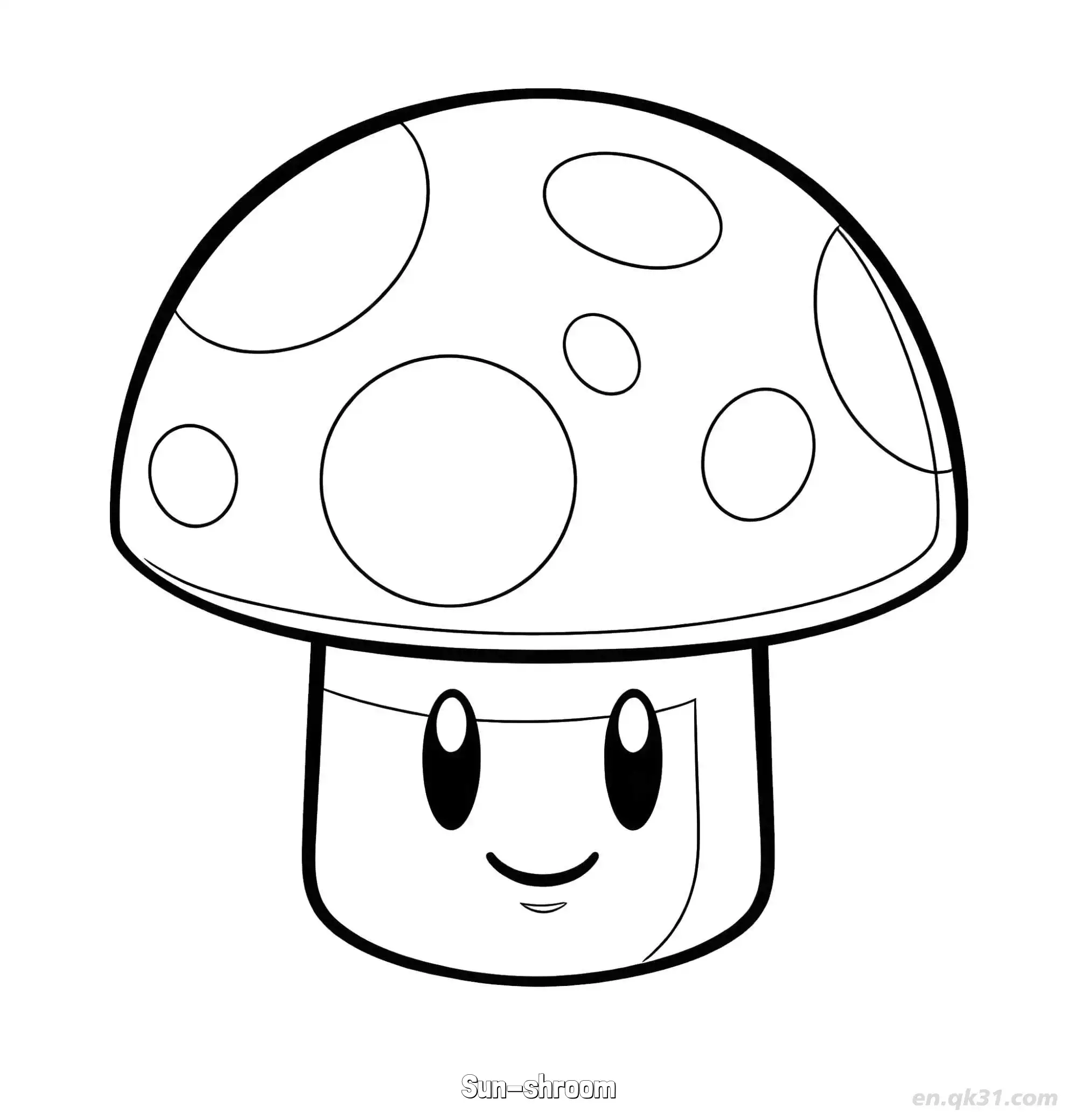 免费 阳光菇 简笔画 素描 涂鸦 - 免费可打印植物大战僵尸 下载PDF 简笔画涂色页