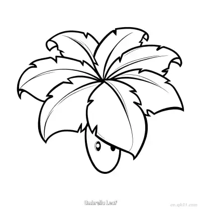 叶子保护伞 简笔画 素描 涂鸦 - 免费可打印植物大战僵尸 下载PDF – 免费可打印简笔画涂色画