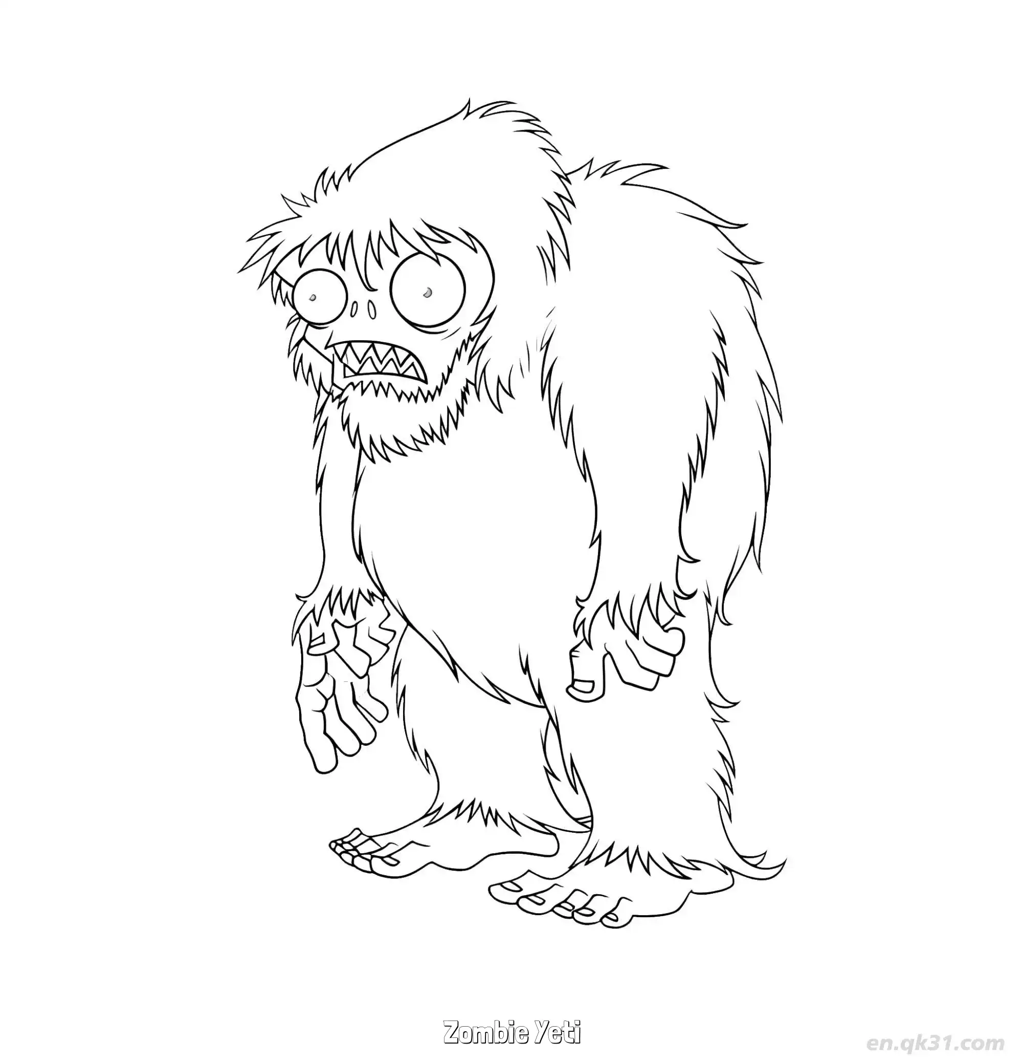 免费 雪人僵尸 简笔画 素描 涂鸦 - 免费可打印植物大战僵尸 下载PDF 简笔画涂色页