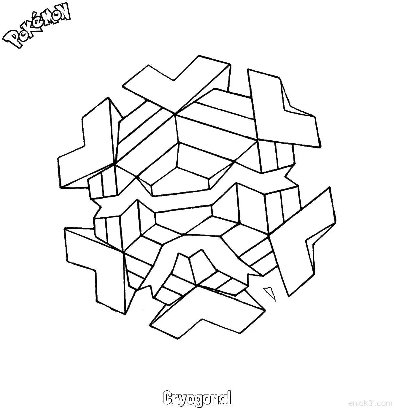 免费 几何雪花简笔画 - 免费可打印宝可梦简笔画 简笔画涂色页