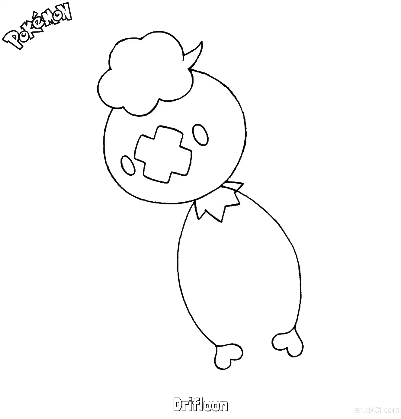 飘飘球简笔画 - 免费可打印宝可梦简笔画简笔画涂色画 – 为儿童和成人提供的免费可打印简笔画涂色画