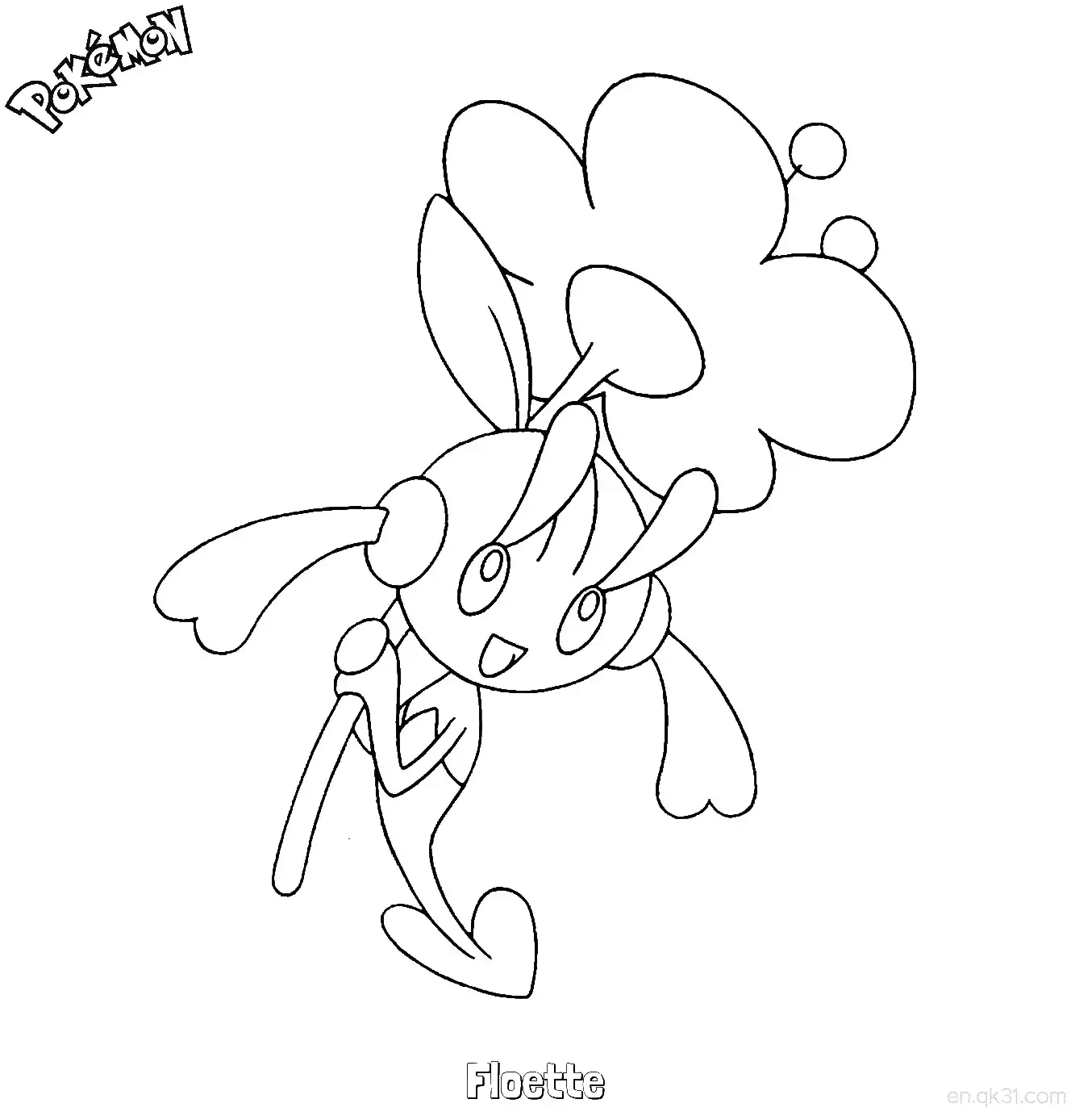 花叶蒂简笔画 - 免费可打印宝可梦简笔画简笔画涂色画 – 为儿童和成人提供的免费可打印简笔画涂色画