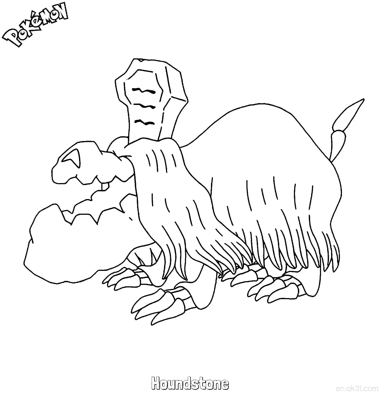 墓扬犬简笔画 - 免费可打印宝可梦简笔画简笔画涂色画 – 为儿童和成人提供的免费可打印简笔画涂色画