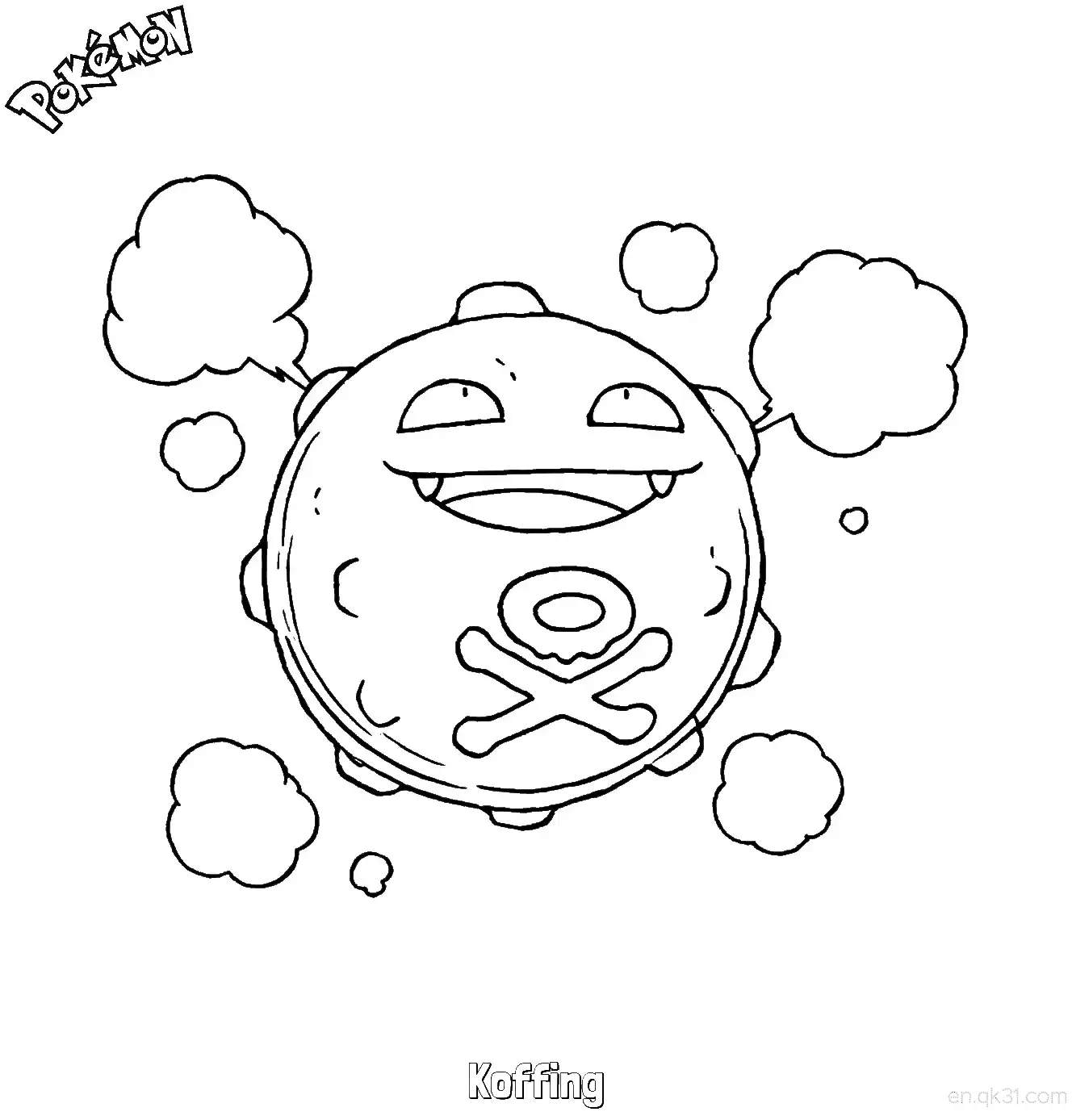 瓦斯弹简笔画 - 免费可打印宝可梦简笔画简笔画涂色画 – 为儿童和成人提供的免费可打印简笔画涂色画