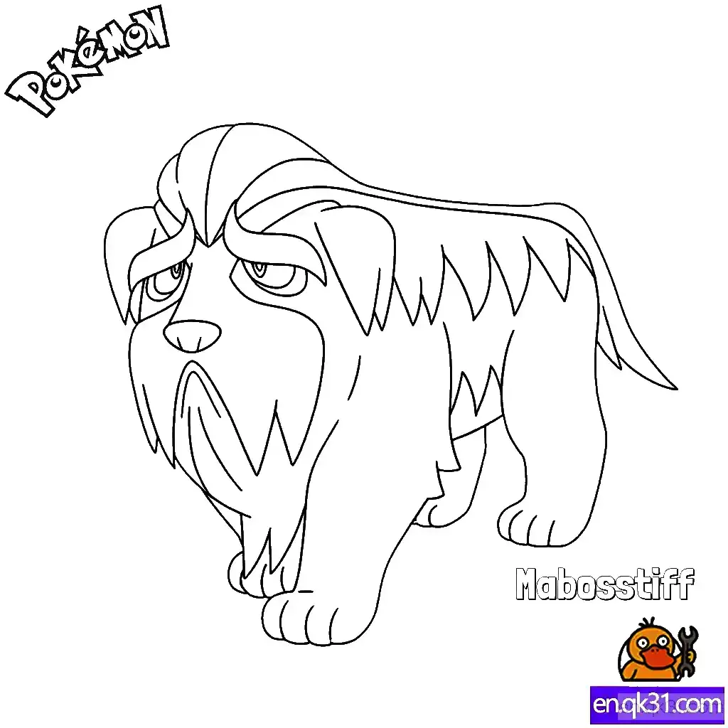 免费 獒教父简笔画 - 免费可打印宝可梦简笔画 简笔画涂色页