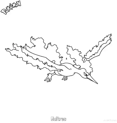 火焰鸟简笔画 - 免费可打印宝可梦简笔画 – 免费可打印简笔画涂色画